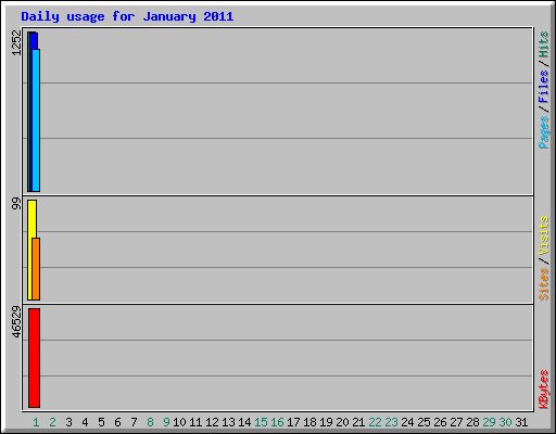 Daily usage for January 2011