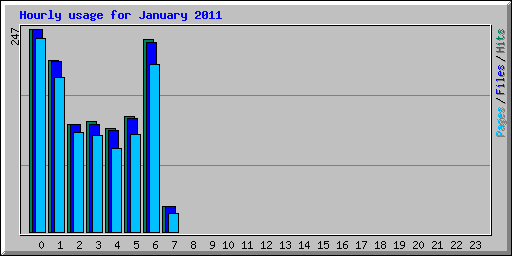Hourly usage for January 2011
