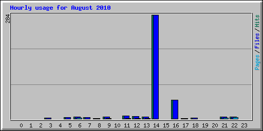 Hourly usage for August 2010